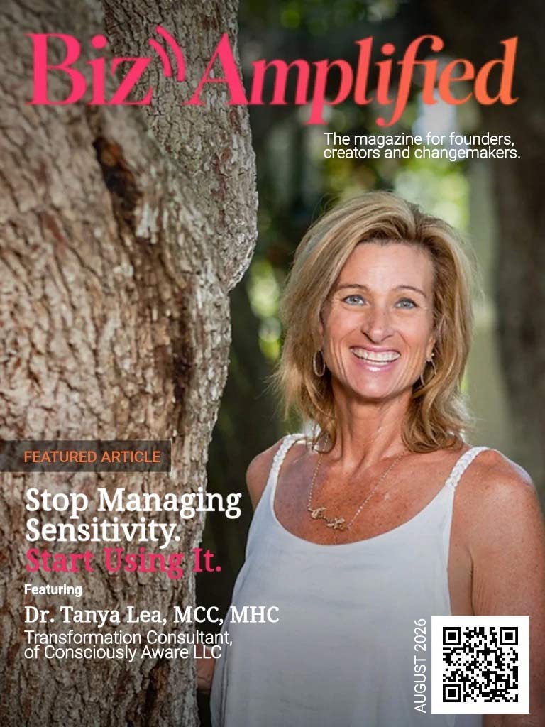Dr. Tanya Lea featured on the cover of Biz Amplified magazine
